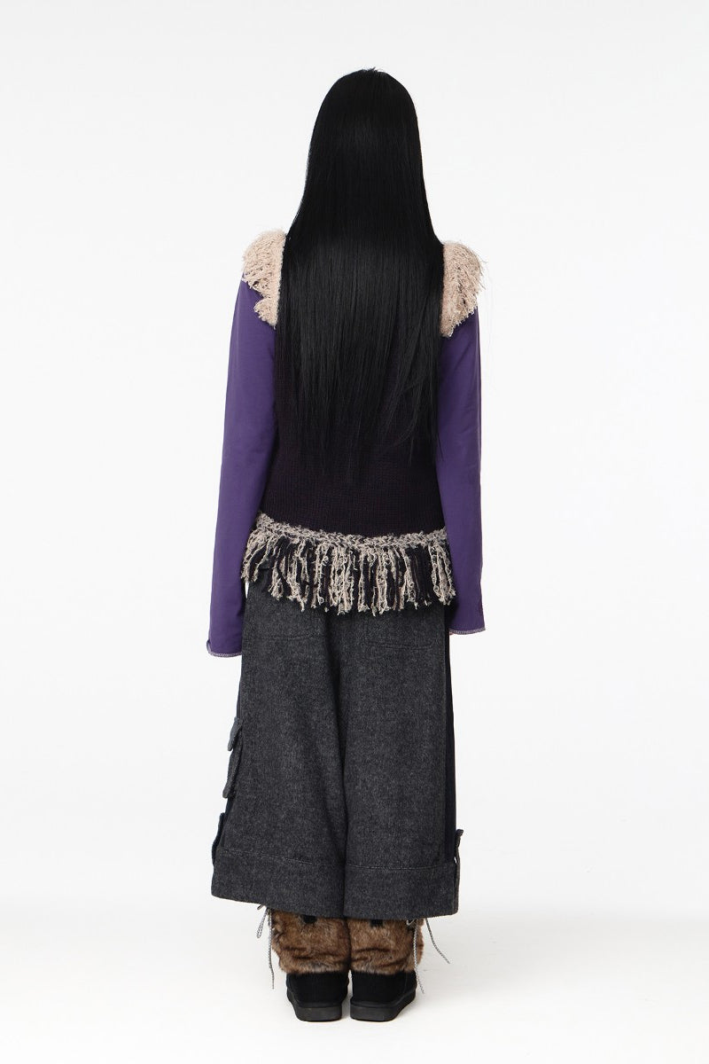 SIDE PANEL WIDE PANTS / DARK GREY