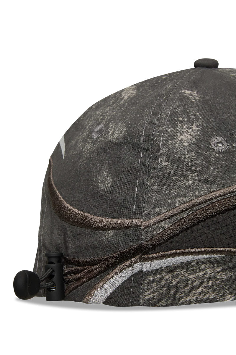 RYLI EMBROIDERED 6-PANEL CAP / WASHED BLACK