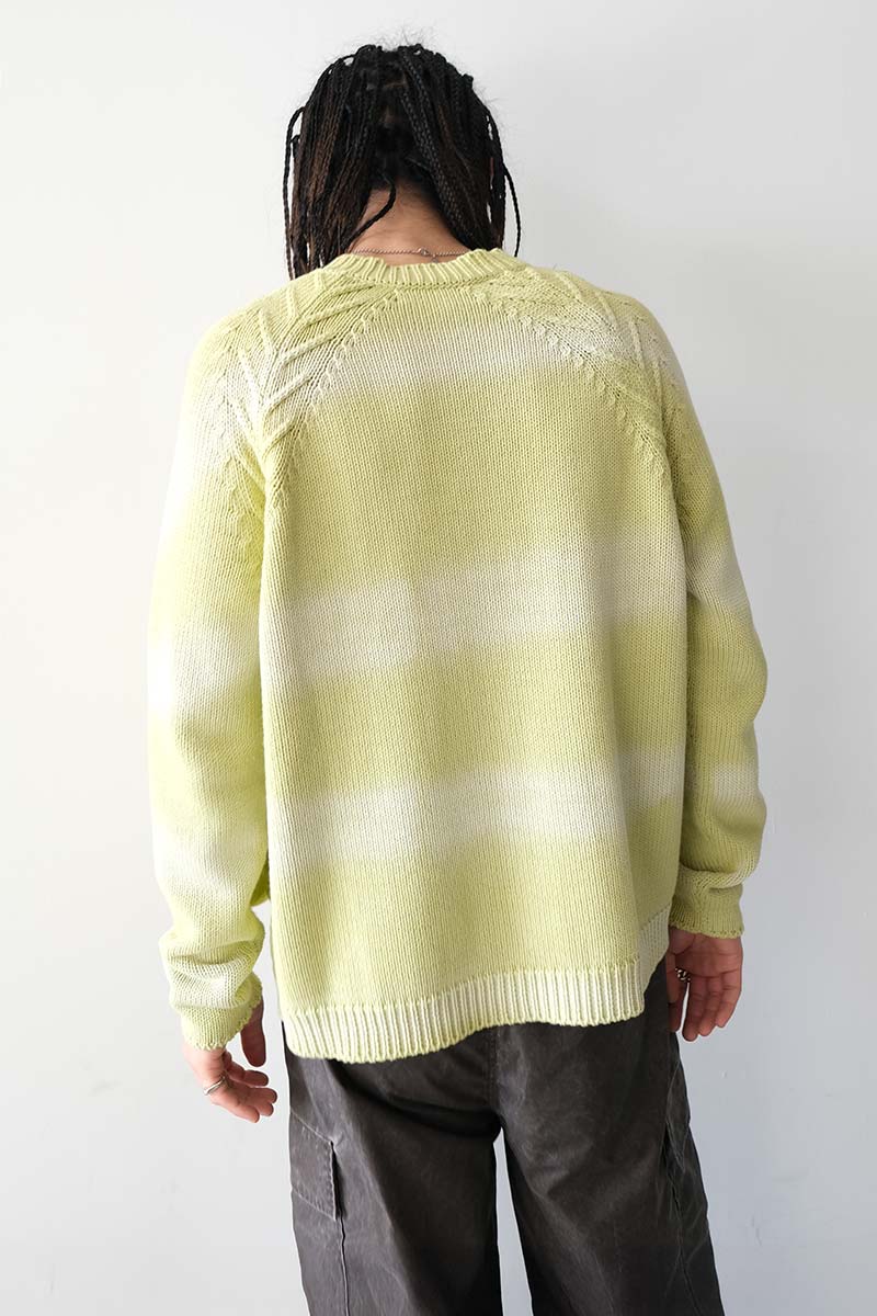 TYRE TRACK WASHED CARDIGAN / WASHED LIME [30% 할인]