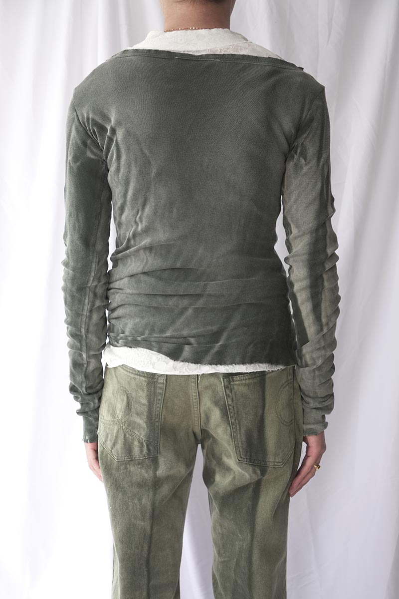 MOSS FOG BANANA TOP / WASHED DARK GREEN