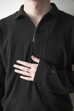 画像をギャラリービューアに読み込む, PINCHED WOOL KNIT POLO / BLACK