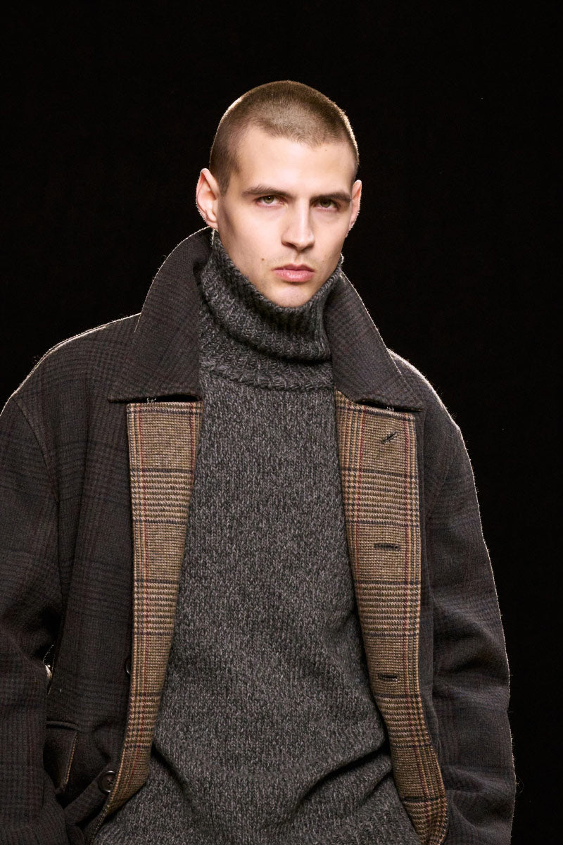 COLLAPSE CARCOAT / BISHOP CHECK TEMPERED WOOL[26AW入荷予定]