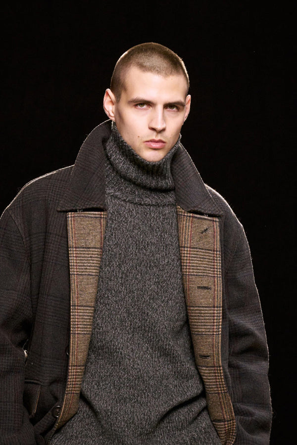 COLLAPSE CARCOAT / BISHOP CHECK TEMPERED WOOL[26AW入荷予定]