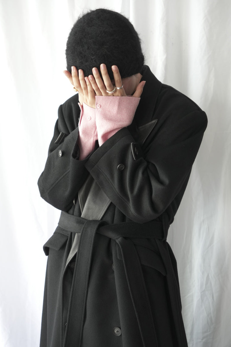 CASHMERE GOTHAM CHESTER COAT .16 / BLACK