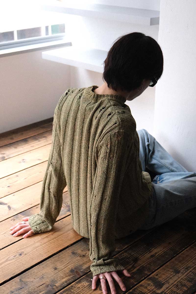 UNDERGROUND SWEATER / GREEN MELANGE [50%OFF]