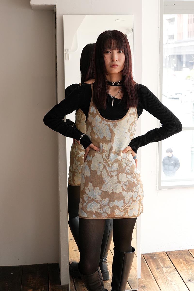 SLIP DRESS / YELLOW WALLPAPER JAQUARD [20%OFF]