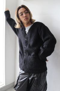 CARDIGAN / BLACK MOHAIR