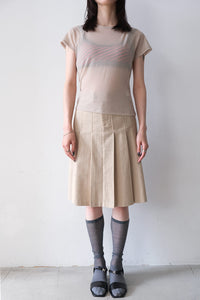 LAI MIDI PLEAT SKIRT / ECRU