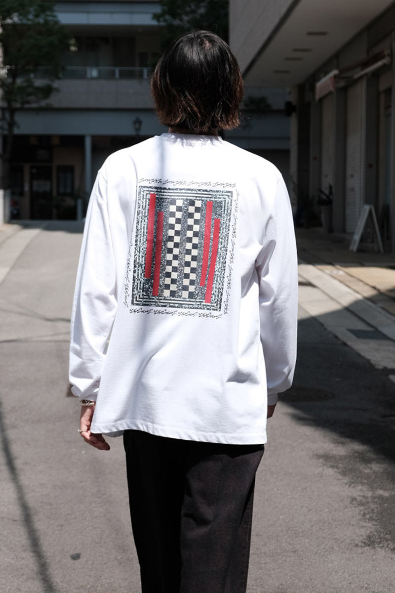 HISHAM AKIRA BHAROOCHA -'STAGGERED COUNTER TOP' L/S TEE / WHITE [60%OFF]
