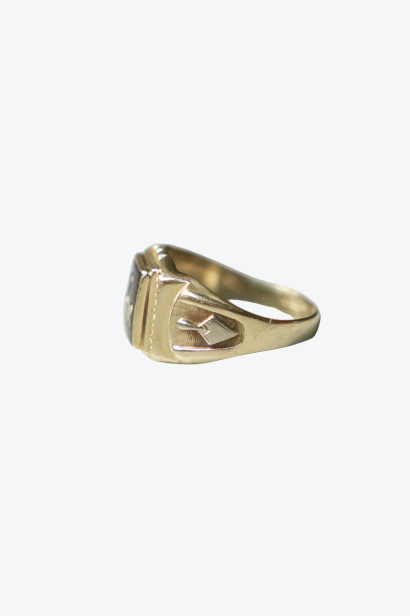 10K GOLD FREEMASON RING 4.2G / GOLD/BLUE