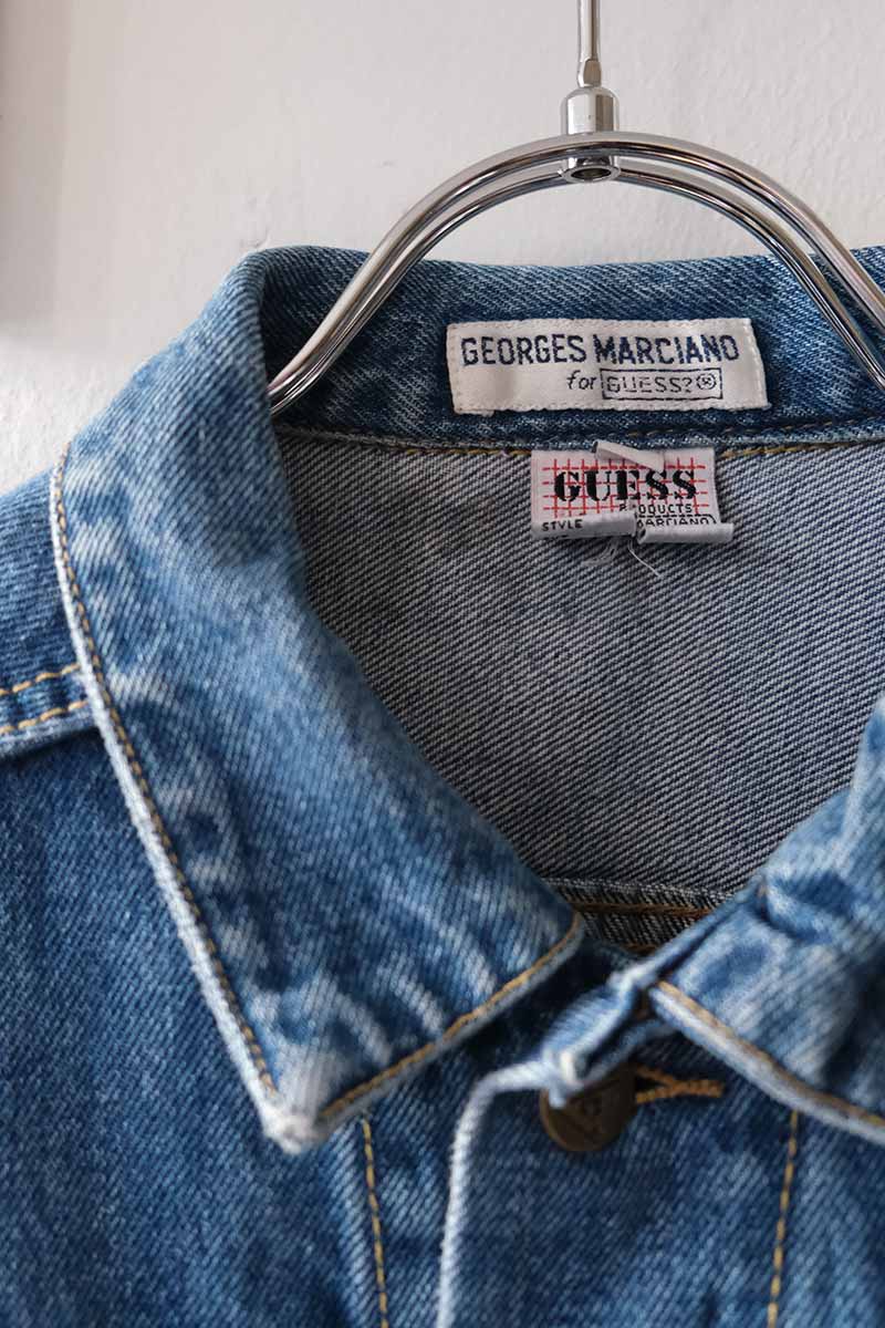 GUESS | 90년대 미국 생산 화이트 라인 데님 재킷 [USED]