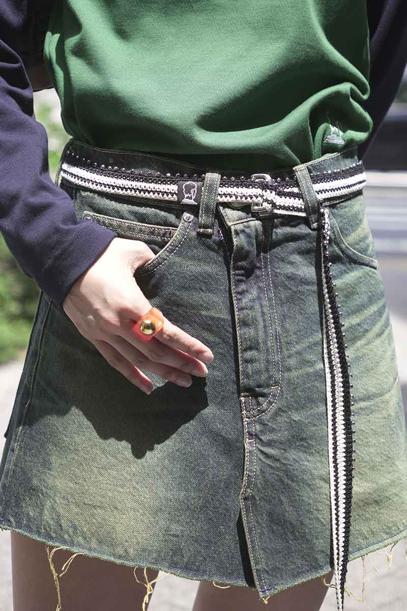 HAND CROCHET BEADED BELT / MONO [20%OFF]