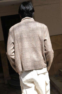 SHRUNKEN FULLZIP POLO / BEIGE HOUND CHECK