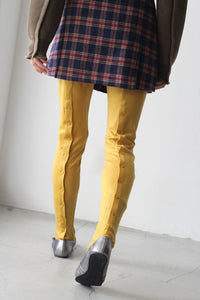 WOOL BACK BUTTON TIGHTS / YELLOW