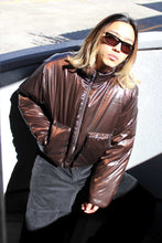 Load image into Gallery viewer, BOX JACKET / SHINY BROWN NYLON