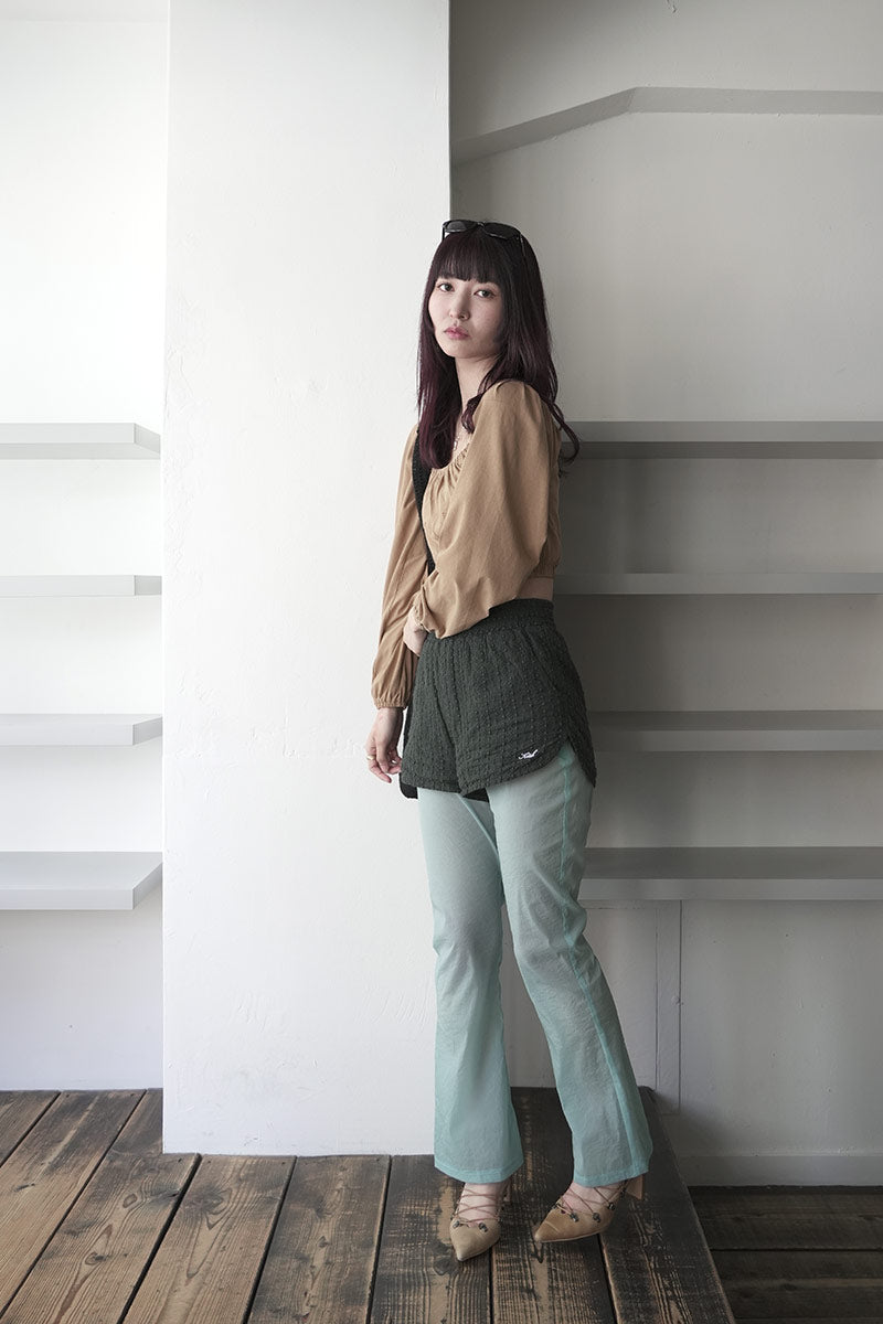 SKIN PU SEE-THROUGH PANTS / LIGHT BLUE