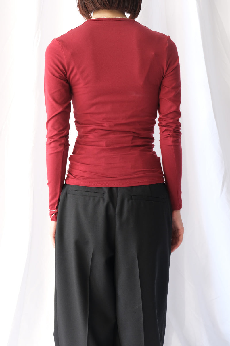 EUCALYPTUS JERSEY CACHE-COEUR TOP / WINE