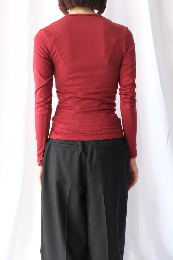 EUCALYPTUS JERSEY CACHE-COEUR TOP / WINE