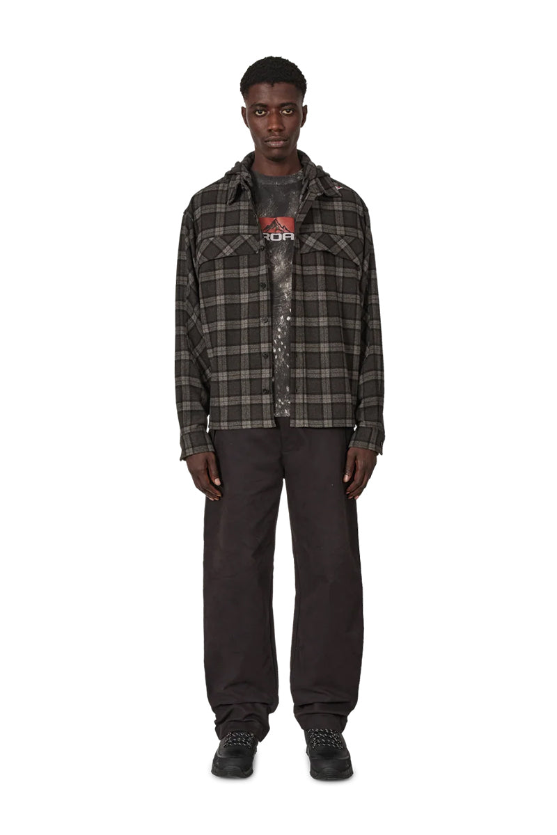 LOGGER WOOL CHECK LONG SLEEVE SHIRT  / ANTHRACITE