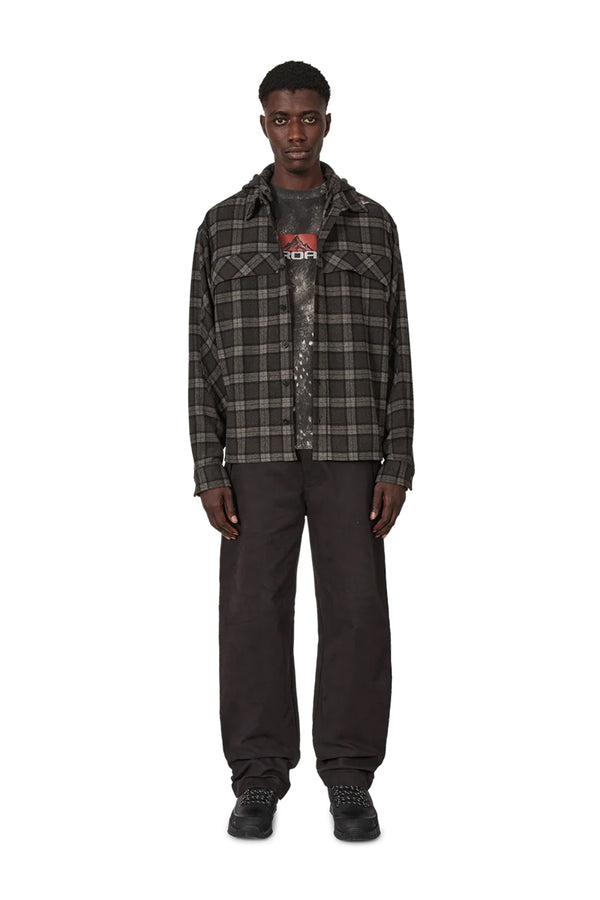 LOGGER WOOL CHECK LONG SLEEVE SHIRT  / ANTHRACITE