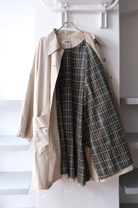 ME | 90's nylon balmacaan coat with check lining [USED]