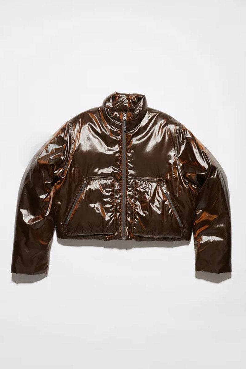 BOX JACKET / SHINY BROWN NYLON