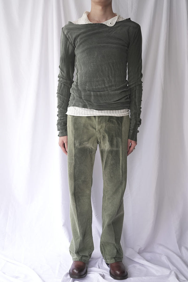 MOSS FOG BANANA TOP / WASHED DARK GREEN