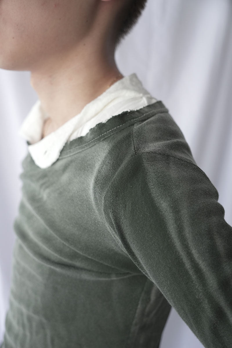 MOSS FOG BANANA TOP / WASHED DARK GREEN
