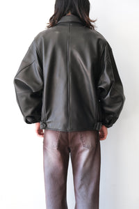 SHEEP LEATHER SHORT BLOUSON / BLACK