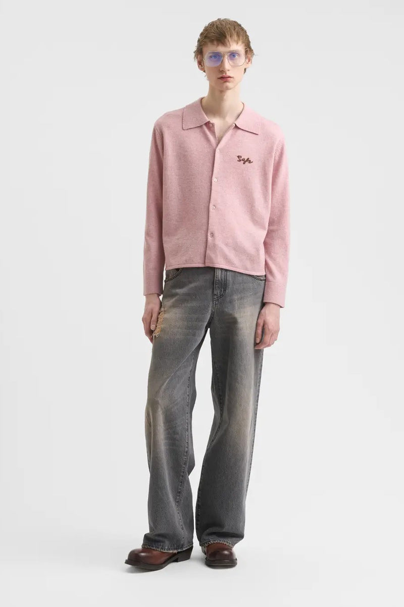 KNITTED SHIRT / DARK PINK