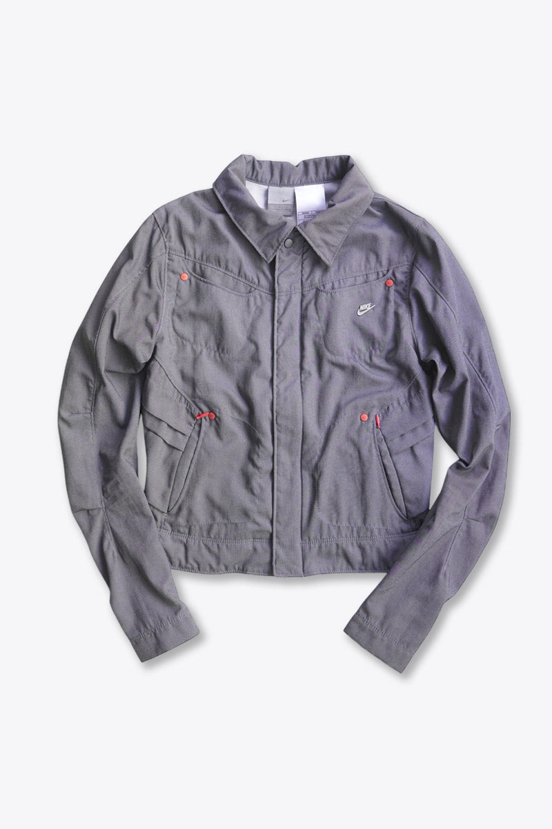 NIKE | Y2K ZIP NYLON DESIGN JACKET / GREY [USED]