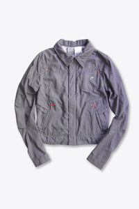 NIKE | Y2K ZIP NYLON DESIGN JACKET / GREY [USED]