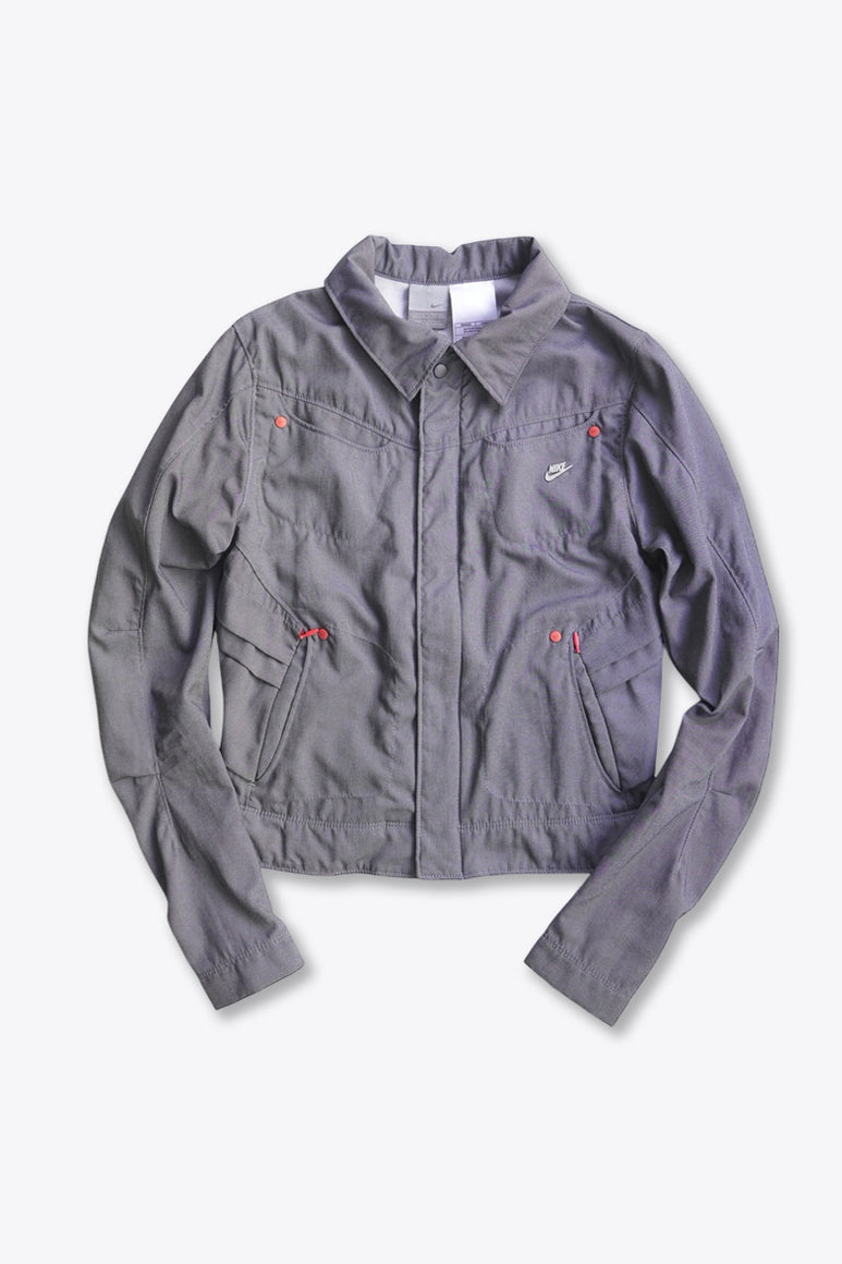 NIKE | Y2K ZIP NYLON DESIGN JACKET / GREY [USED]