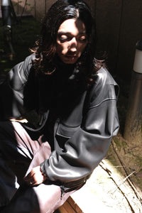 SHEEP LEATHER SHORT BLOUSON / BLACK