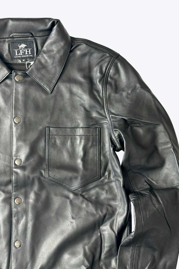 LEATHER FASHION HUB | 90'S LEATHER SHIRT [USED]