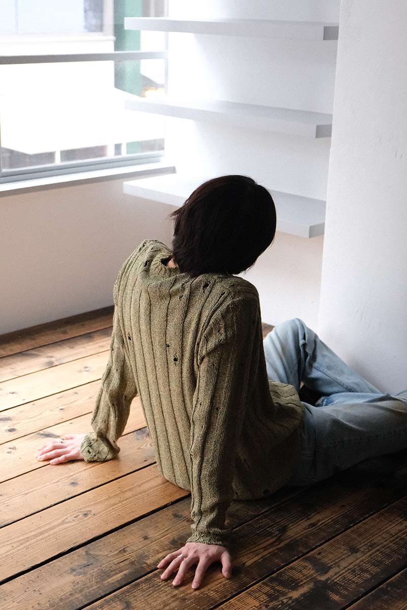 UNDERGROUND SWEATER / GREEN MELANGE [50%OFF]