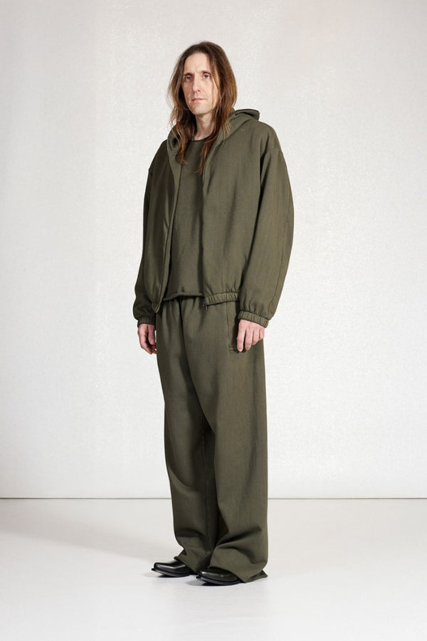 S18 NO.216 POPLIN HOODED ZIPPER JACKET / BROWN/BLACK [Kanazawa Store]