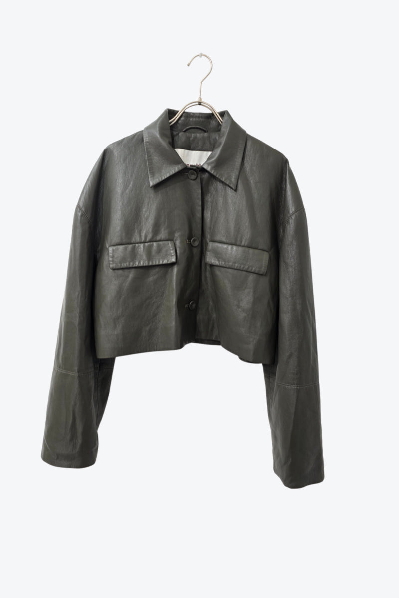 NANUSHKA | CROPPED VEGAN LEATHER JACKET  [USED]