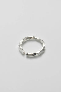 ALMOST RING THIN / CARVED SILVER