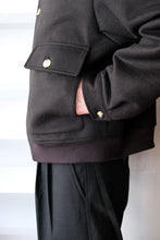 Load image into Gallery viewer, FLIGHT JACKET BRUSHED WOOL MELTON / BLACK KHAKI  [神戸店]