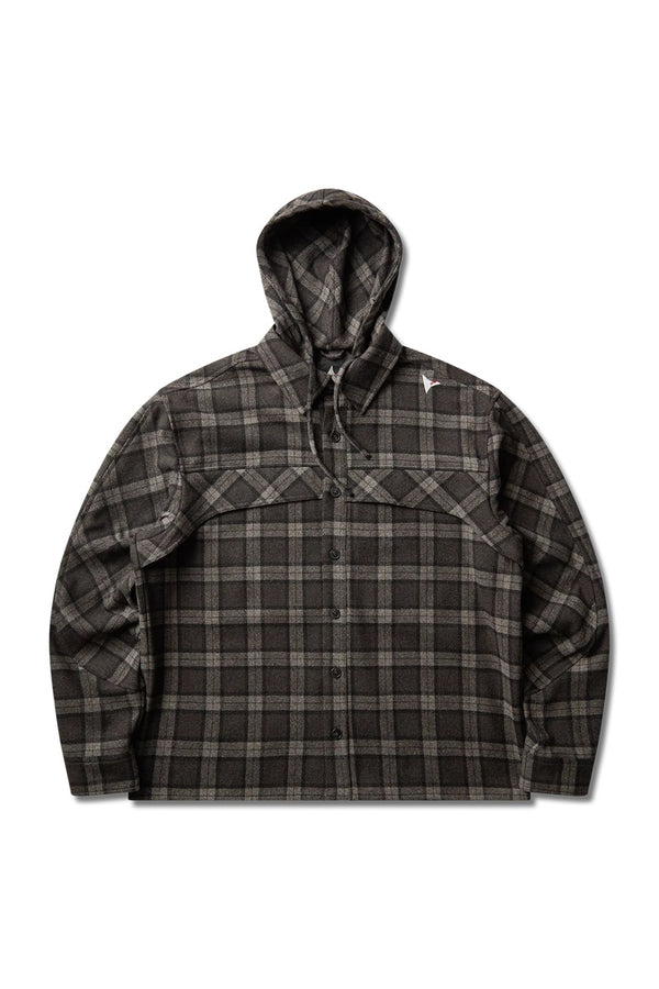 LOGGER WOOL CHECK LONG SLEEVE SHIRT  / ANTHRACITE