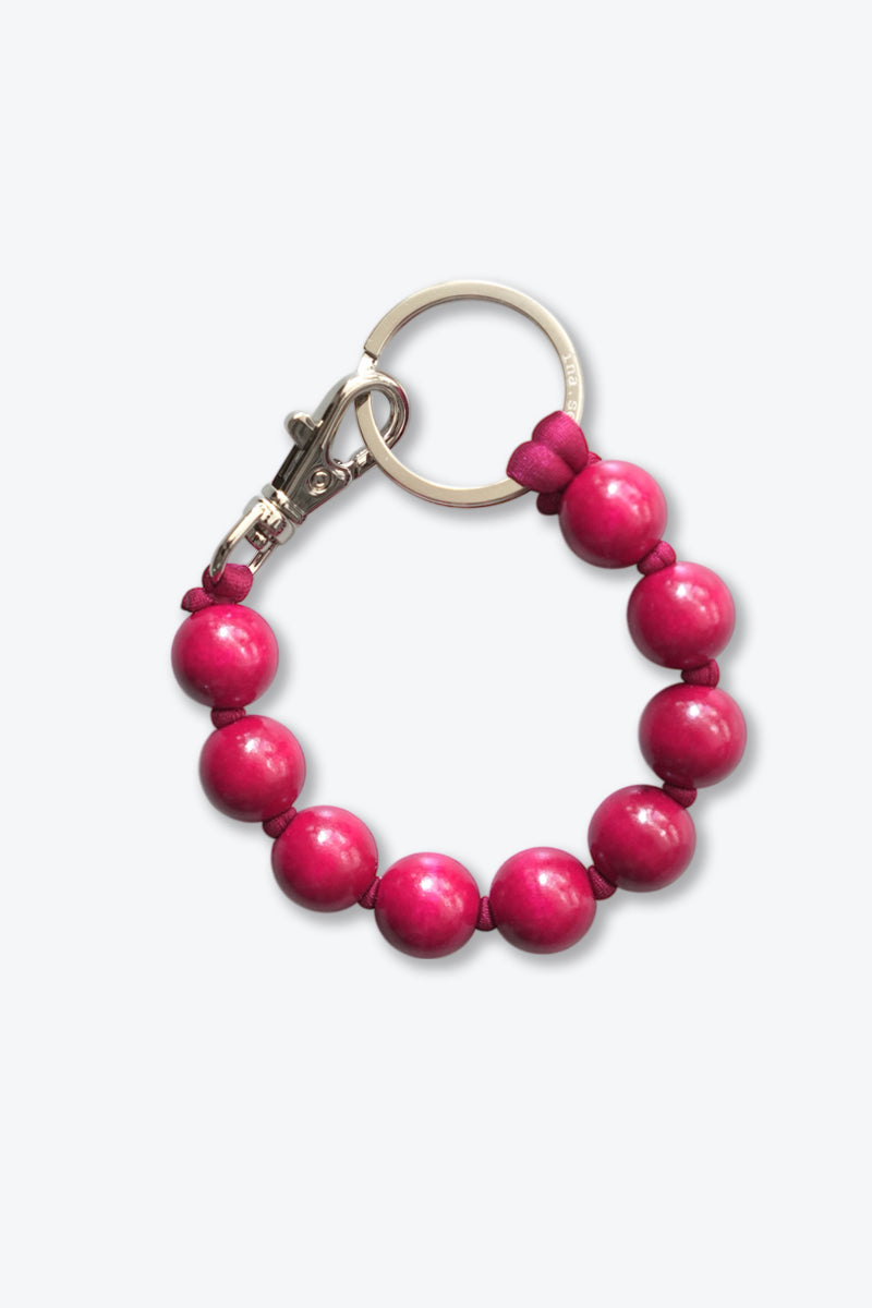 DICKE PERLEN SHORT KEYHOLDER / BORDO