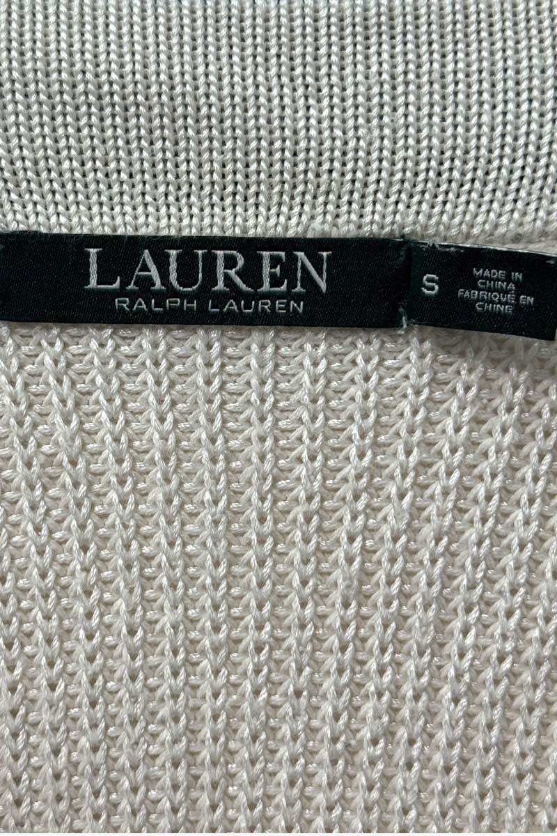 LAUREN RALPH LAUREN | FLARE SLEEVE V-NECK COTTON KNIT [USED]