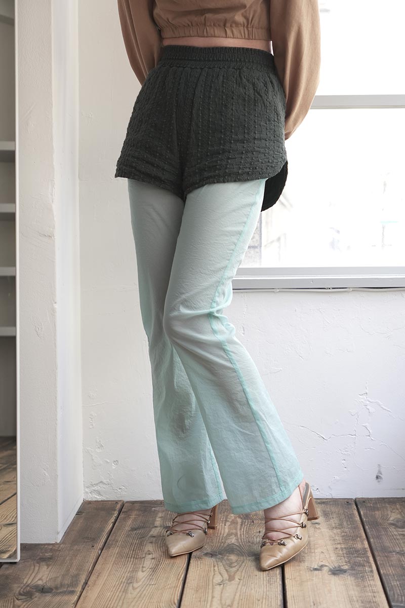SKIN PU SEE-THROUGH PANTS / LIGHT BLUE