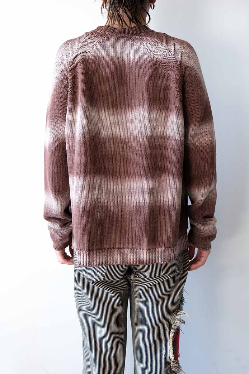 TYRE TRACK WASHED CARDIGAN / WASHED BROWN [30%OFF]