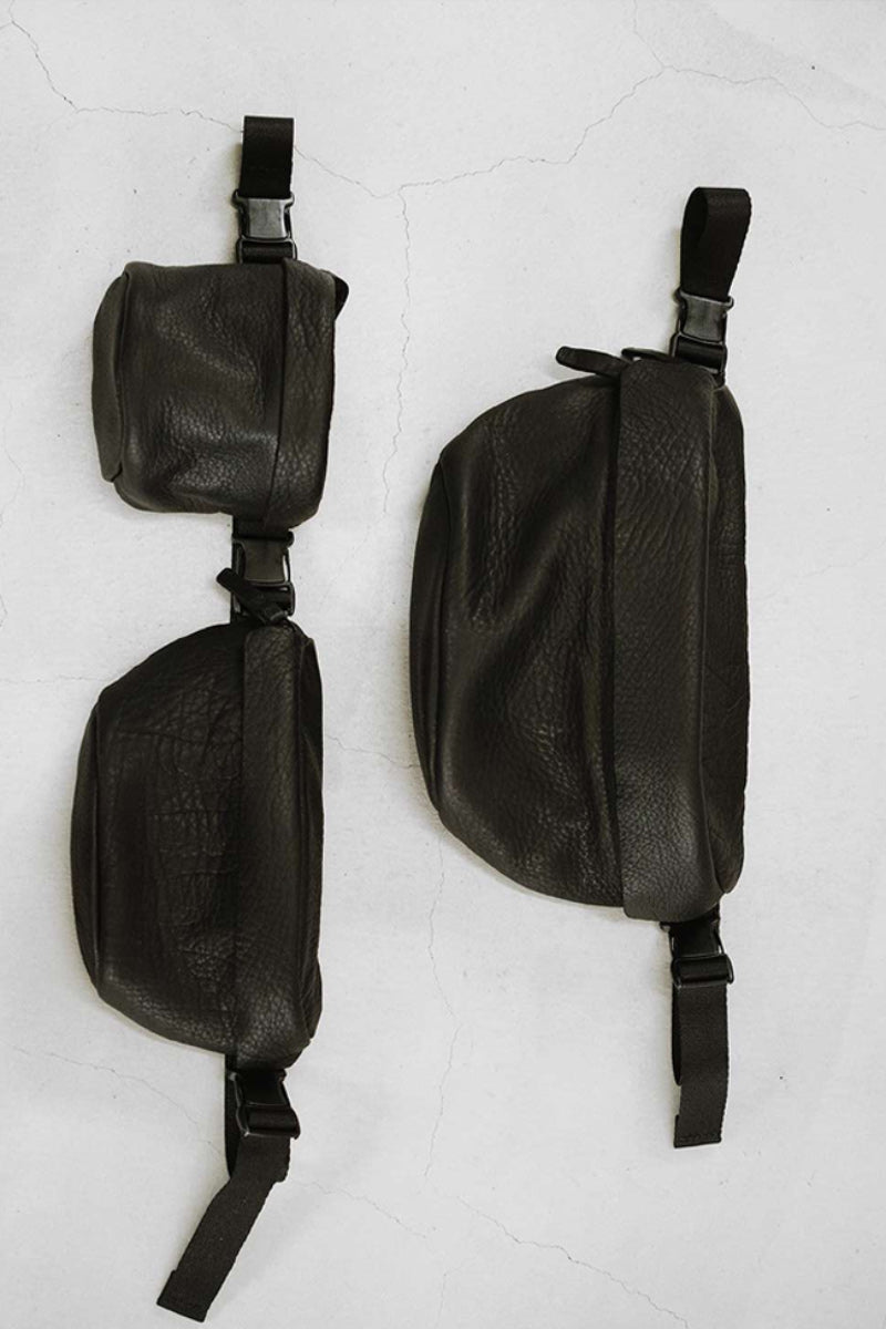 DEER LEATHER WAIST BAG M/ BLACK