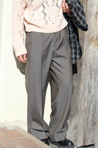 BORROWED CHINO / GREY ATOM CHECK WOOL