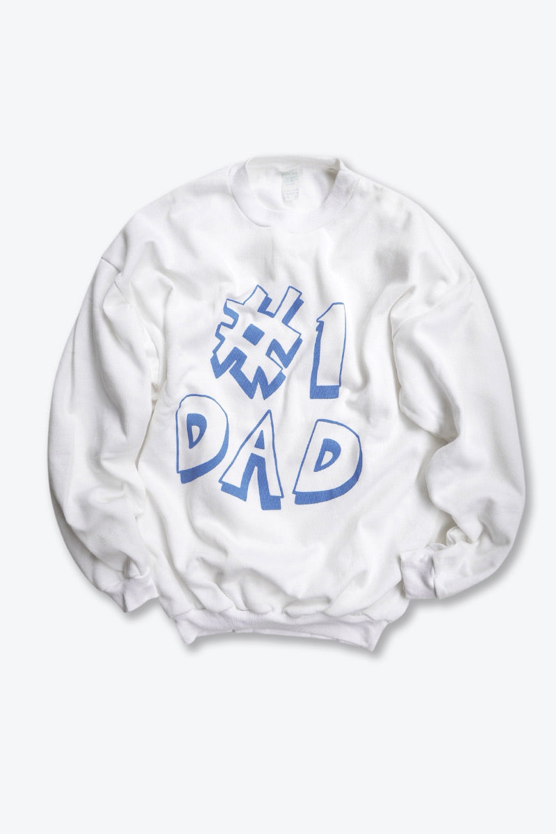 NO BRAND | MADE IN USA 80'S #1 DAD PRINT SWEAT SHIRT  [DEADSTOCK/NOS]