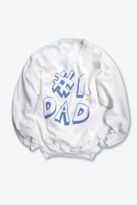 NO BRAND | MADE IN USA 80'S #1 DAD PRINT SWEAT SHIRT  [DEADSTOCK/NOS]