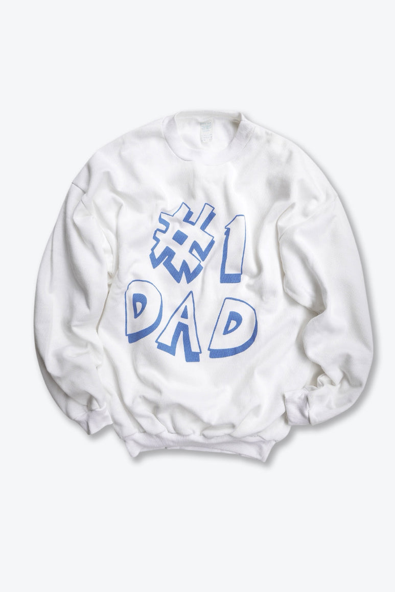 NO BRAND | MADE IN USA 80'S #1 DAD PRINT SWEAT SHIRT  [DEADSTOCK/NOS]